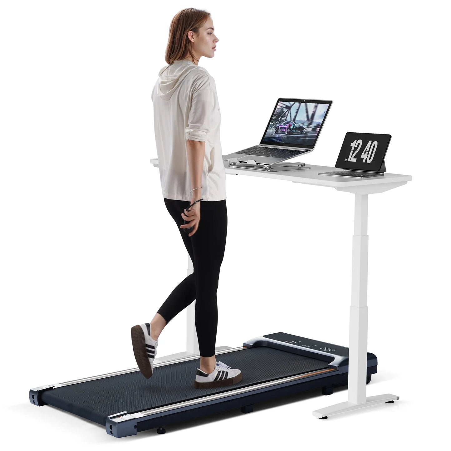 Walking Pad under Desk Treadmill with Remote Control Lightweight 2 in 1 Exercise Treadmill 0.6 to 3.8 Speed Range for Home Office Workout - FitPulseWalking Pad under Desk Treadmill with Remote Control Lightweight 2 in 1 Exercise Treadmill 0.6 to 3.8 Speed Range for Home Office Workout