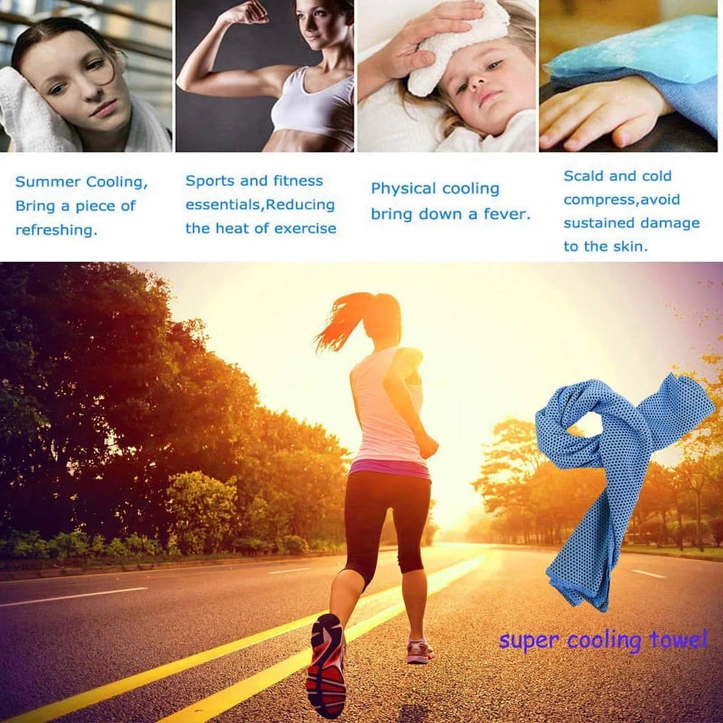 Outdoor Ice Cold Instant Cooling Towel Running Jogging Gym Chilly Pad Sport Yoga - FitPulseOutdoor Ice Cold Instant Cooling Towel Running Jogging Gym Chilly Pad Sport Yoga