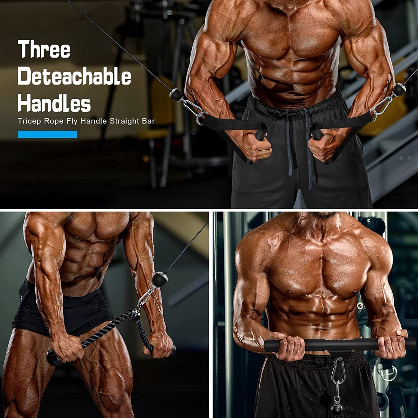 Weight Cable Pulley System Gym, Upgraded Cable Pulley Attachments for Gym LAT Pu - FitPulseWeight Cable Pulley System Gym, Upgraded Cable Pulley Attachments for Gym LAT Pu