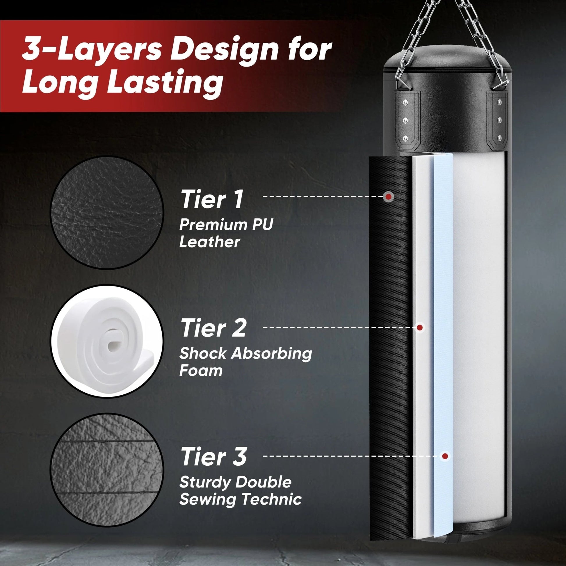 Punching Bag for Adults 4FT PU Heavy Boxing Bag Set Hanging Boxing Bag Kit W/ 12Oz Gloves - FitPulsePunching Bag for Adults 4FT PU Heavy Boxing Bag Set Hanging Boxing Bag Kit W/ 12Oz Gloves