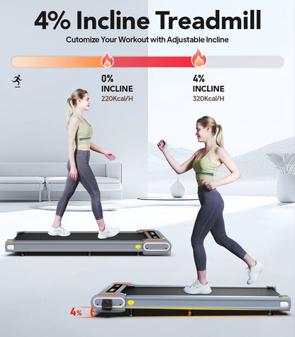 Walking Pad with Incline under Desk Treadmill 2.5HP Electric Treadmill Walking Jogging Machine for Home Office with Remote Control 265Lbs - FitPulseWalking Pad with Incline under Desk Treadmill 2.5HP Electric Treadmill Walking Jogging Machine for Home Office with Remote Control 265Lbs