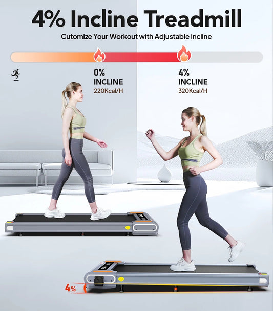 Walking Pad with Incline under Desk Treadmill 2.5HP Electric Treadmill Walking Jogging Machine for Home Office with Remote Control 265Lbs - FitPulseWalking Pad with Incline under Desk Treadmill 2.5HP Electric Treadmill Walking Jogging Machine for Home Office with Remote Control 265Lbs
