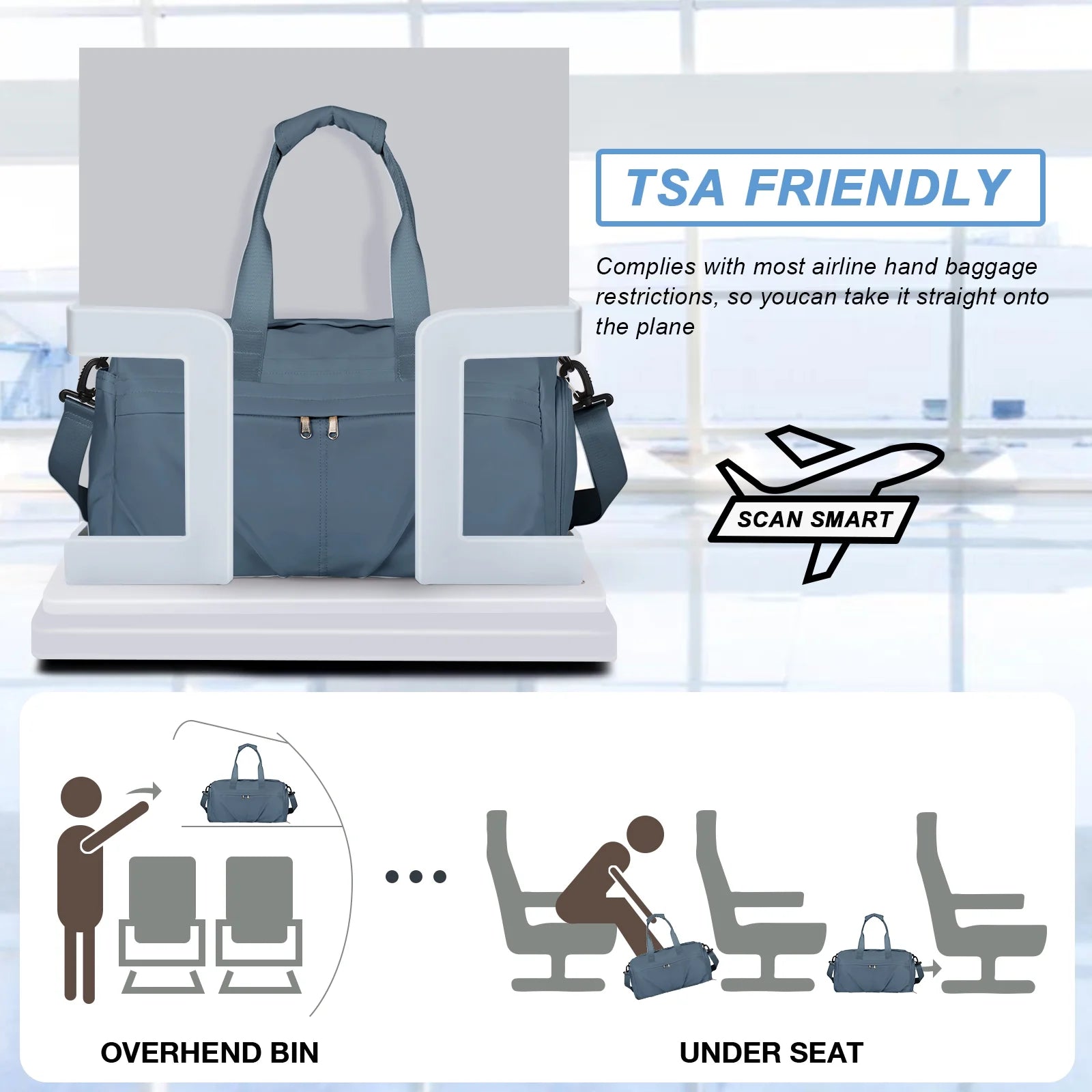 Sport Duffel Bag, Gym Bag with Shoes Compartment and Wet Pocket,Travel Duffel Bag for Man and Women,Sport Gym Tote Bags for Swimming Yoga, Weekend Overnight Bag Carry on Bag Sapphire Blue - FitPulseSport Duffel Bag, Gym Bag with Shoes Compartment and Wet Pocket,Travel Duffel Bag for Man and Women,Sport Gym Tote Bags for Swimming Yoga, Weekend Overnight Bag Carry on Bag Sapphire Blue