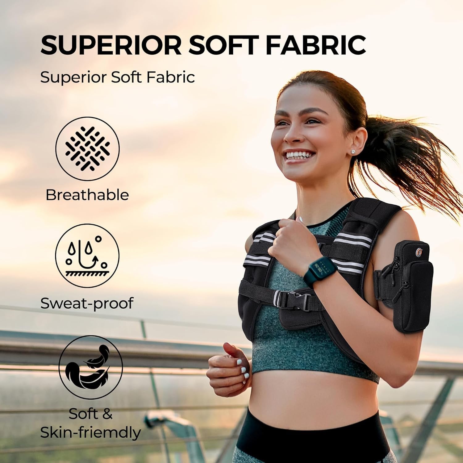 Weighted Vest,4Lb/6Lb/10Lb/12Lb/16Lb/20Lb/25Lb/30Lb Weight Vest with Reflective Stripe, Body Weight Vests Adjustable for Men, Women Workout, Strength Training, Running, Walking, Jogging - FitPulseWeighted Vest,4Lb/6Lb/10Lb/12Lb/16Lb/20Lb/25Lb/30Lb Weight Vest with Reflective Stripe, Body Weight Vests Adjustable for Men, Women Workout, Strength Training, Running, Walking, Jogging