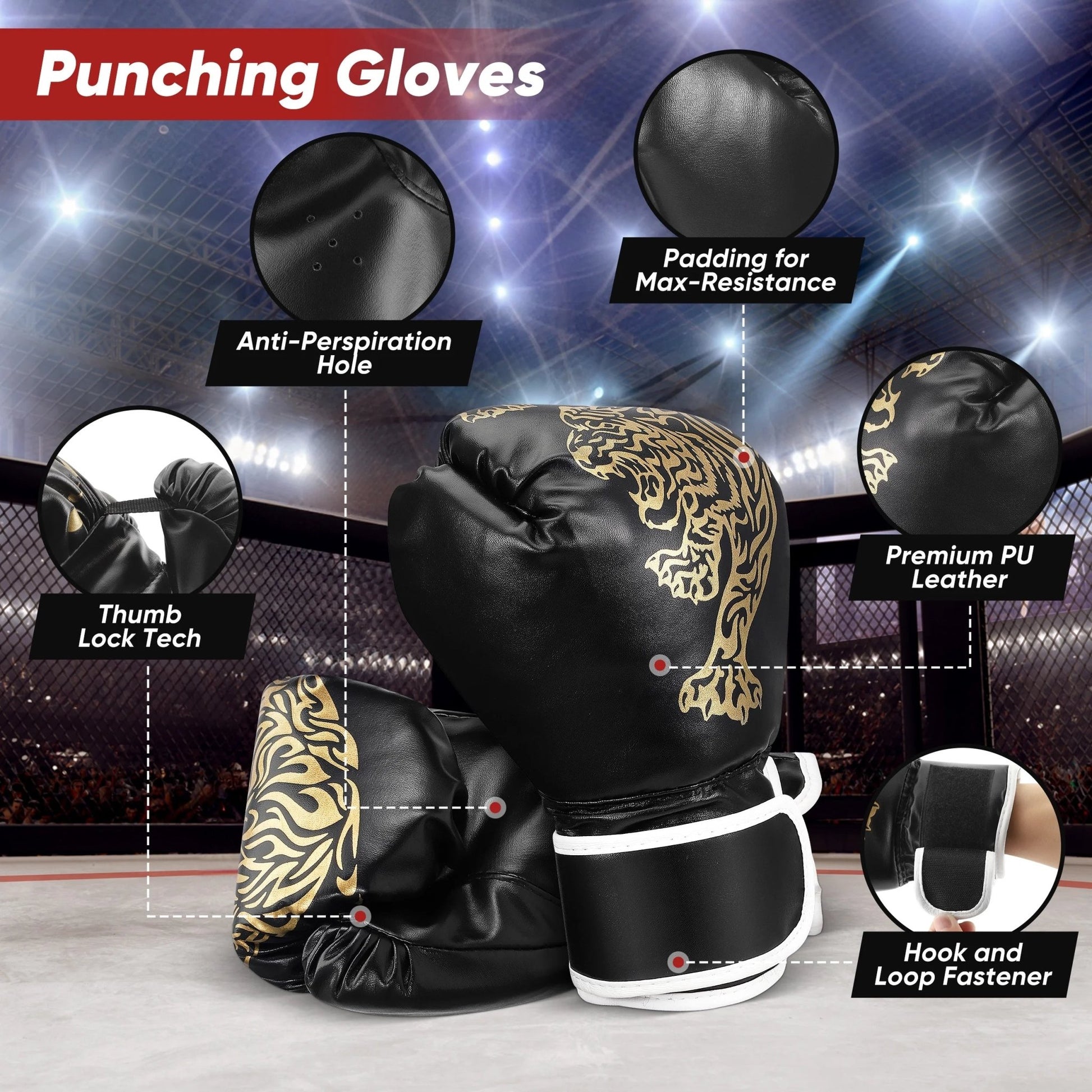 Punching Bag for Adults 4FT PU Heavy Boxing Bag Set Hanging Boxing Bag Kit W/ 12Oz Gloves - FitPulsePunching Bag for Adults 4FT PU Heavy Boxing Bag Set Hanging Boxing Bag Kit W/ 12Oz Gloves