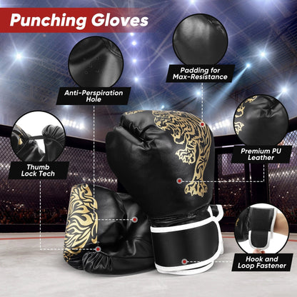 Punching Bag for Adults 4FT PU Heavy Boxing Bag Set Hanging Boxing Bag Kit W/ 12Oz Gloves - FitPulsePunching Bag for Adults 4FT PU Heavy Boxing Bag Set Hanging Boxing Bag Kit W/ 12Oz Gloves