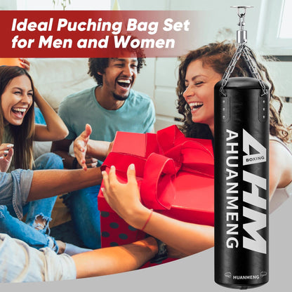Punching Bag for Adults 4FT PU Heavy Boxing Bag Set Hanging Boxing Bag Kit W/ 12Oz Gloves - FitPulsePunching Bag for Adults 4FT PU Heavy Boxing Bag Set Hanging Boxing Bag Kit W/ 12Oz Gloves