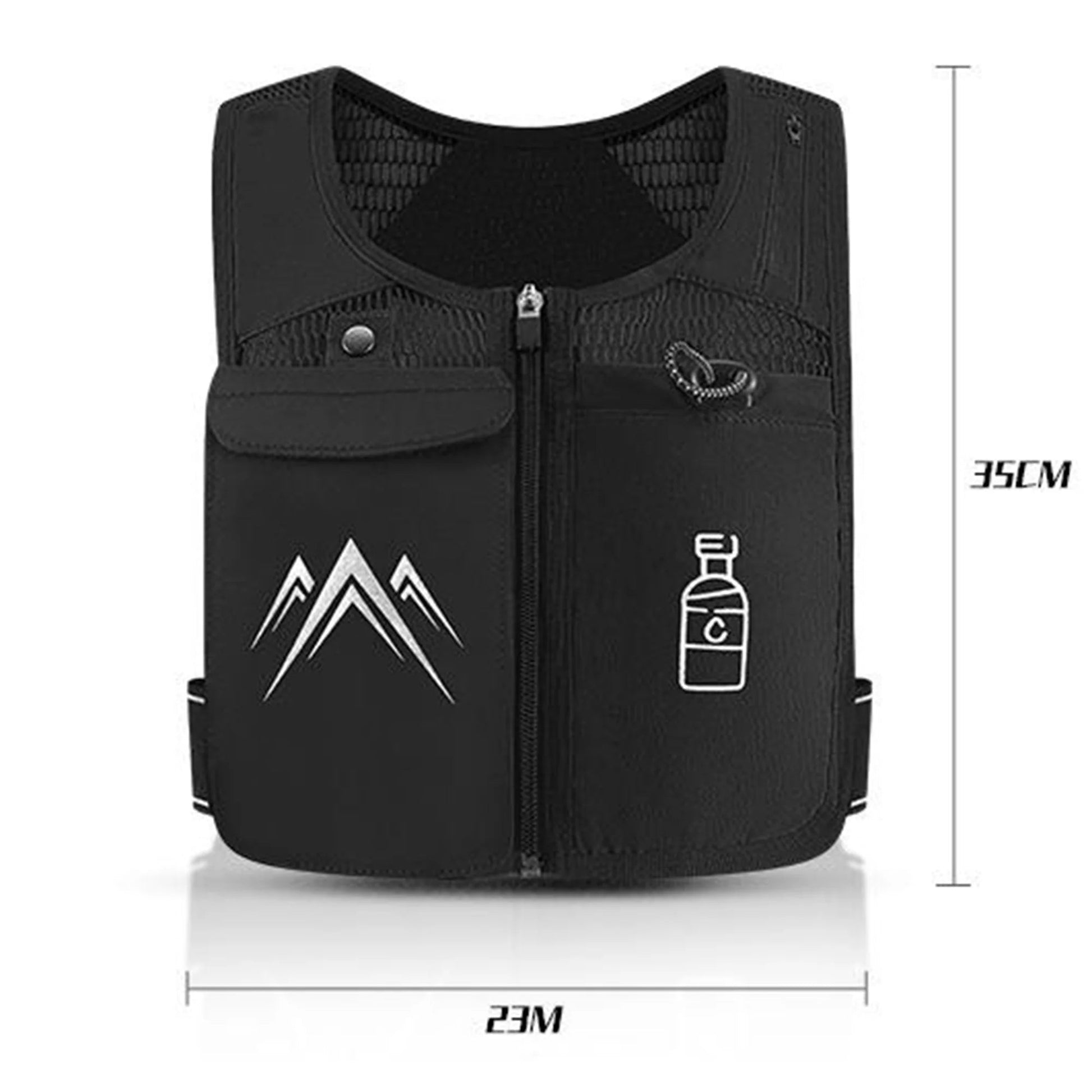 Running Vest, Zip Reflective Running Vests with 500Ml Hydration Bottle, Adjustable Waistband & Breathable Material, Chest Pack Gear Phone Holder for Running, Men & Women - FitPulseRunning Vest, Zip Reflective Running Vests with 500Ml Hydration Bottle, Adjustable Waistband & Breathable Material, Chest Pack Gear Phone Holder for Running, Men & Women