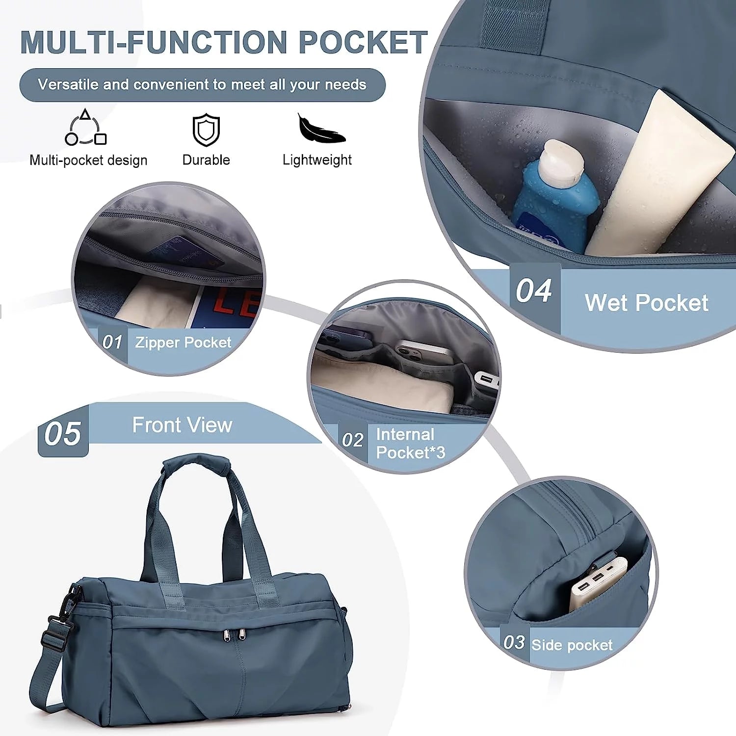 Sport Duffel Bag, Gym Bag with Shoes Compartment and Wet Pocket,Travel Duffel Bag for Man and Women,Sport Gym Tote Bags for Swimming Yoga, Weekend Overnight Bag Carry on Bag Sapphire Blue - FitPulseSport Duffel Bag, Gym Bag with Shoes Compartment and Wet Pocket,Travel Duffel Bag for Man and Women,Sport Gym Tote Bags for Swimming Yoga, Weekend Overnight Bag Carry on Bag Sapphire Blue