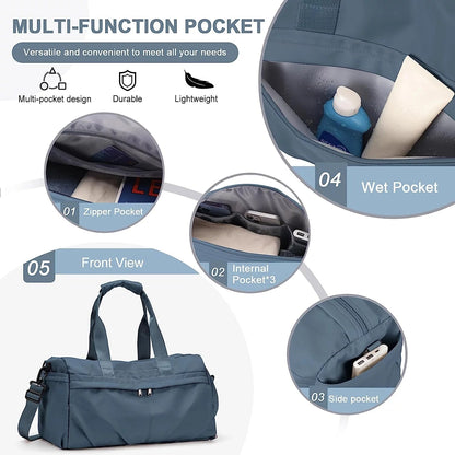 Sport Duffel Bag, Gym Bag with Shoes Compartment and Wet Pocket,Travel Duffel Bag for Man and Women,Sport Gym Tote Bags for Swimming Yoga, Weekend Overnight Bag Carry on Bag Sapphire Blue - FitPulseSport Duffel Bag, Gym Bag with Shoes Compartment and Wet Pocket,Travel Duffel Bag for Man and Women,Sport Gym Tote Bags for Swimming Yoga, Weekend Overnight Bag Carry on Bag Sapphire Blue