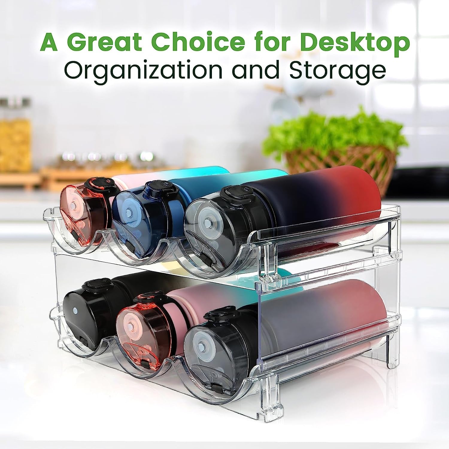 Water Bottle Organizer for Cabinet, Water Bottle Storage Organizer, 2 Packs Water Bottle Storage Rack, Water Bottle Holder for Cabinet, Stackable Water Bottle Storage Rack - FitPulseWater Bottle Organizer for Cabinet, Water Bottle Storage Organizer, 2 Packs Water Bottle Storage Rack, Water Bottle Holder for Cabinet, Stackable Water Bottle Storage Rack