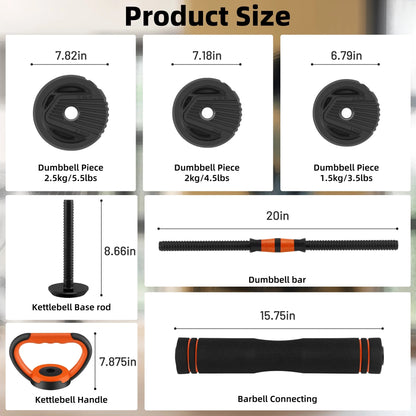 Adjustable Dumbbells, 55Lbs Free Weight Set with Connector, 4 In1 Dumbbells Set Used as Barbell, Kettlebells, Push up Stand, Fitness Exercises for Home Gym Suitable Men/Women - FitPulseAdjustable Dumbbells, 55Lbs Free Weight Set with Connector, 4 In1 Dumbbells Set Used as Barbell, Kettlebells, Push up Stand, Fitness Exercises for Home Gym Suitable Men/Women