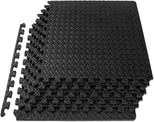 Puzzle Exercise Mat ½ In, EVA Interlocking Foam Floor Tiles for Home Gym, Mat for Home Workout Equipment, Floor Padding for Kids, Grey, 24 in X 24 in X ½ In, 144 Sq Ft - 36 Tiles - FitPulsePuzzle Exercise Mat ½ In, EVA Interlocking Foam Floor Tiles for Home Gym, Mat for Home Workout Equipment, Floor Padding for Kids, Grey, 24 in X 24 in X ½ In, 144 Sq Ft - 36 Tiles