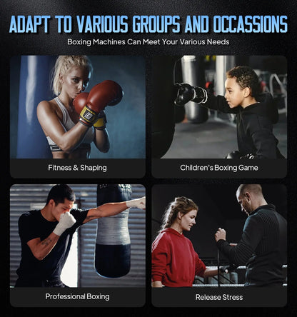 Music Boxing Machine with Boxing Gloves, Wall Mounted Smart Bluetooth Music Boxing Trainer, Electronic Boxing Target Workout Punching Equipment for Home, Indoor and Gym - FitPulseMusic Boxing Machine with Boxing Gloves, Wall Mounted Smart Bluetooth Music Boxing Trainer, Electronic Boxing Target Workout Punching Equipment for Home, Indoor and Gym