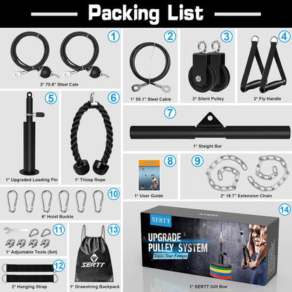 Weight Cable Pulley System Gym, Upgraded Cable Pulley Attachments for Gym LAT Pu - FitPulseWeight Cable Pulley System Gym, Upgraded Cable Pulley Attachments for Gym LAT Pu