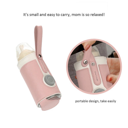 Portable Bottle Warmer, Intelligent Bottle Warmer, Fast Charge, 3 - Speed Temperature Regulation, Pink - FitPulsePortable Bottle Warmer, Intelligent Bottle Warmer, Fast Charge, 3 - Speed Temperature Regulation, Pink
