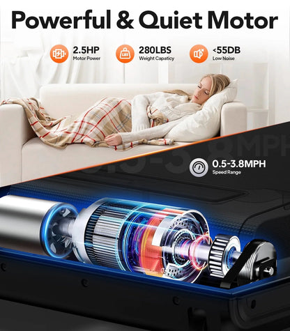 Walking Pad with Incline under Desk Treadmill 2.5HP Electric Treadmill Walking Jogging Machine for Home Office with Remote Control 265Lbs - FitPulseWalking Pad with Incline under Desk Treadmill 2.5HP Electric Treadmill Walking Jogging Machine for Home Office with Remote Control 265Lbs