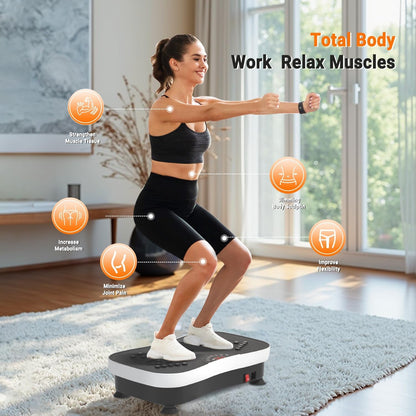 Vibration Plate Exercise Machine Whole Body Vibration Machine with Remote Control for Pain Relief, Lymphatic Drainage, Weight Loss(3 Resistance Loops/Resistance Bands) - FitPulseVibration Plate Exercise Machine Whole Body Vibration Machine with Remote Control for Pain Relief, Lymphatic Drainage, Weight Loss(3 Resistance Loops/Resistance Bands)