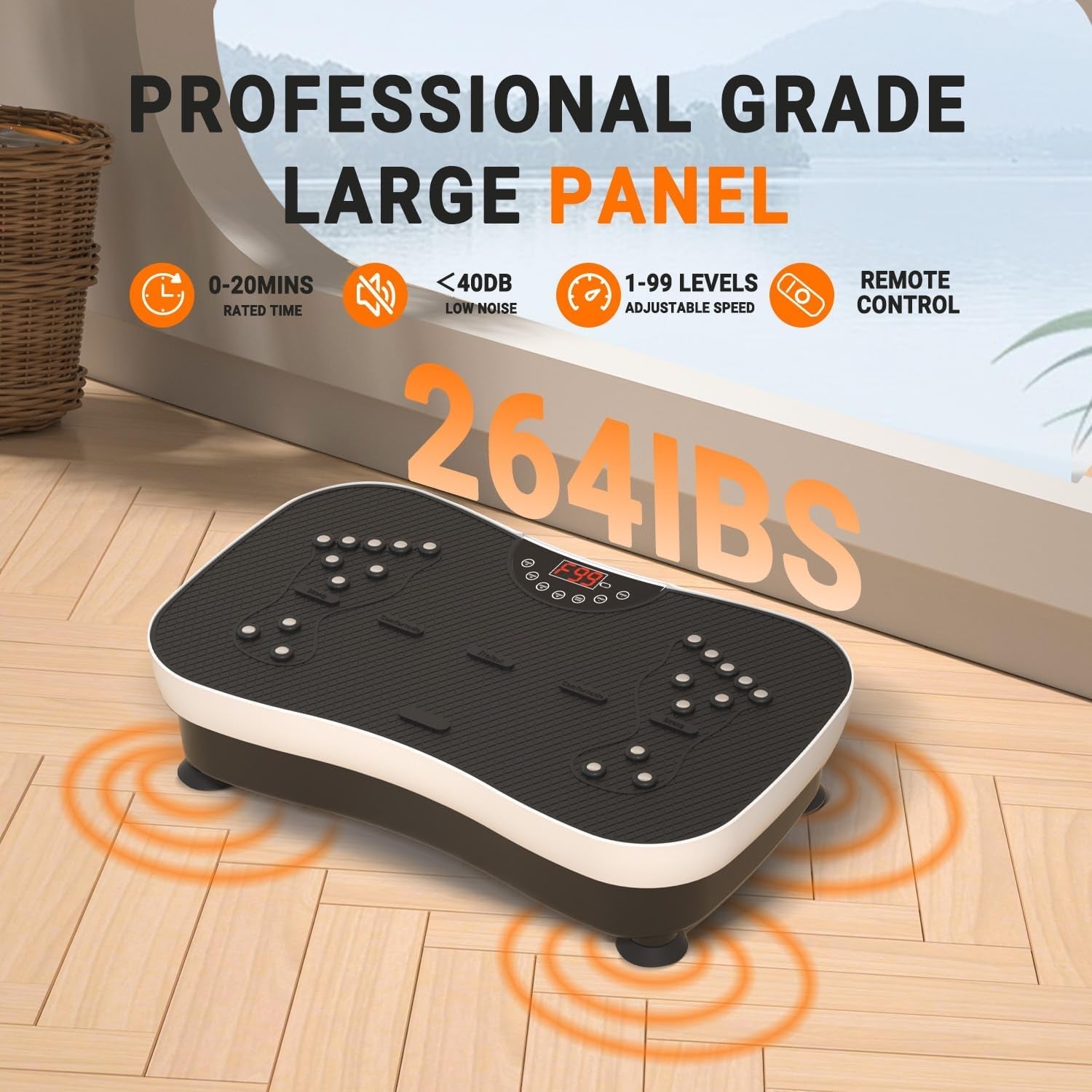 Vibration Plate Exercise Machine Whole Body Vibration Machine with Remote Control for Pain Relief, Lymphatic Drainage, Weight Loss(3 Resistance Loops/Resistance Bands) - FitPulseVibration Plate Exercise Machine Whole Body Vibration Machine with Remote Control for Pain Relief, Lymphatic Drainage, Weight Loss(3 Resistance Loops/Resistance Bands)