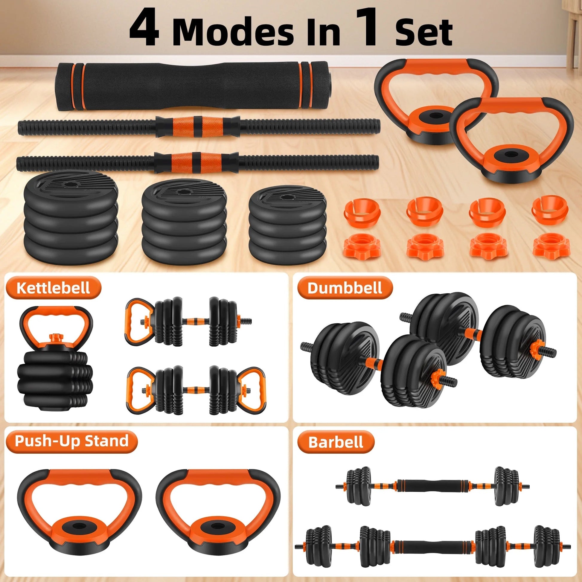 Adjustable Dumbbells, 55Lbs Free Weight Set with Connector, 4 In1 Dumbbells Set Used as Barbell, Kettlebells, Push up Stand, Fitness Exercises for Home Gym Suitable Men/Women - FitPulseAdjustable Dumbbells, 55Lbs Free Weight Set with Connector, 4 In1 Dumbbells Set Used as Barbell, Kettlebells, Push up Stand, Fitness Exercises for Home Gym Suitable Men/Women