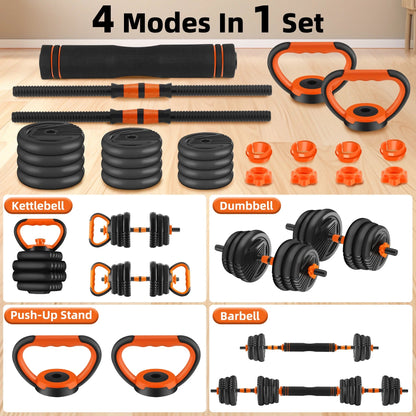 Adjustable Dumbbells, 55Lbs Free Weight Set with Connector, 4 In1 Dumbbells Set Used as Barbell, Kettlebells, Push up Stand, Fitness Exercises for Home Gym Suitable Men/Women - FitPulseAdjustable Dumbbells, 55Lbs Free Weight Set with Connector, 4 In1 Dumbbells Set Used as Barbell, Kettlebells, Push up Stand, Fitness Exercises for Home Gym Suitable Men/Women