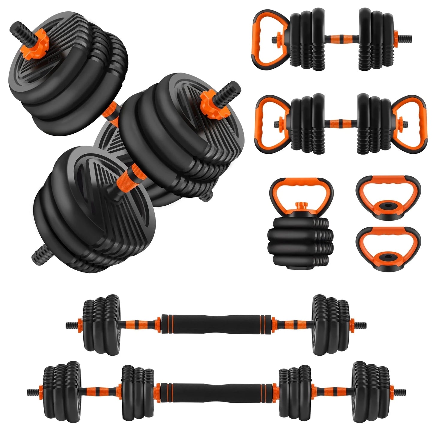 Adjustable Dumbbells, 55Lbs Free Weight Set with Connector, 4 In1 Dumbbells Set Used as Barbell, Kettlebells, Push up Stand, Fitness Exercises for Home Gym Suitable Men/Women - FitPulseAdjustable Dumbbells, 55Lbs Free Weight Set with Connector, 4 In1 Dumbbells Set Used as Barbell, Kettlebells, Push up Stand, Fitness Exercises for Home Gym Suitable Men/Women
