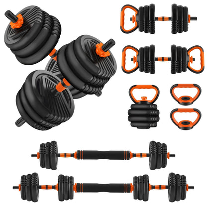 Adjustable Dumbbells, 55Lbs Free Weight Set with Connector, 4 In1 Dumbbells Set Used as Barbell, Kettlebells, Push up Stand, Fitness Exercises for Home Gym Suitable Men/Women - FitPulseAdjustable Dumbbells, 55Lbs Free Weight Set with Connector, 4 In1 Dumbbells Set Used as Barbell, Kettlebells, Push up Stand, Fitness Exercises for Home Gym Suitable Men/Women