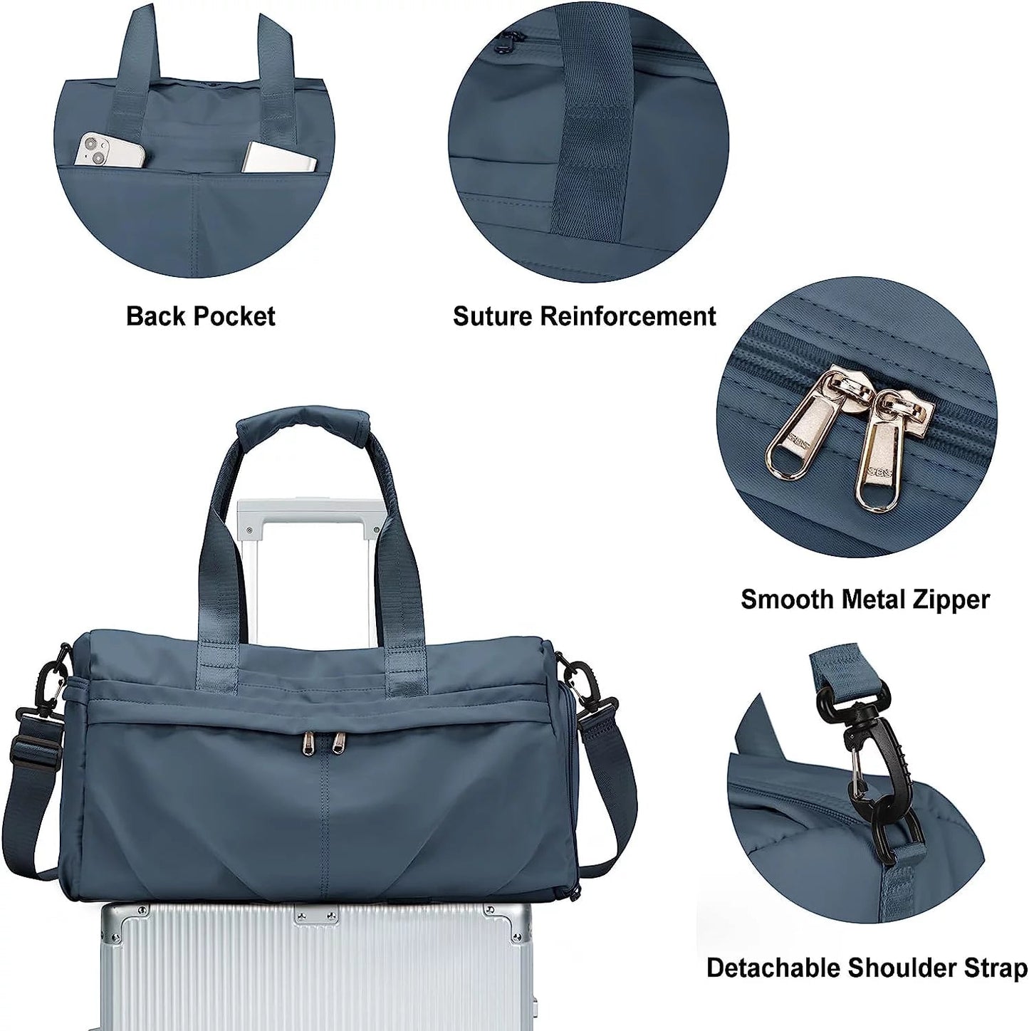 Sport Duffel Bag, Gym Bag with Shoes Compartment and Wet Pocket,Travel Duffel Bag for Man and Women,Sport Gym Tote Bags for Swimming Yoga, Weekend Overnight Bag Carry on Bag Sapphire Blue - FitPulseSport Duffel Bag, Gym Bag with Shoes Compartment and Wet Pocket,Travel Duffel Bag for Man and Women,Sport Gym Tote Bags for Swimming Yoga, Weekend Overnight Bag Carry on Bag Sapphire Blue