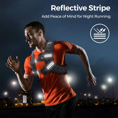 Weighted Vest,4Lb/6Lb/10Lb/12Lb/16Lb/20Lb/25Lb/30Lb Weight Vest with Reflective Stripe, Body Weight Vests Adjustable for Men, Women Workout, Strength Training, Running, Walking, Jogging - FitPulseWeighted Vest,4Lb/6Lb/10Lb/12Lb/16Lb/20Lb/25Lb/30Lb Weight Vest with Reflective Stripe, Body Weight Vests Adjustable for Men, Women Workout, Strength Training, Running, Walking, Jogging