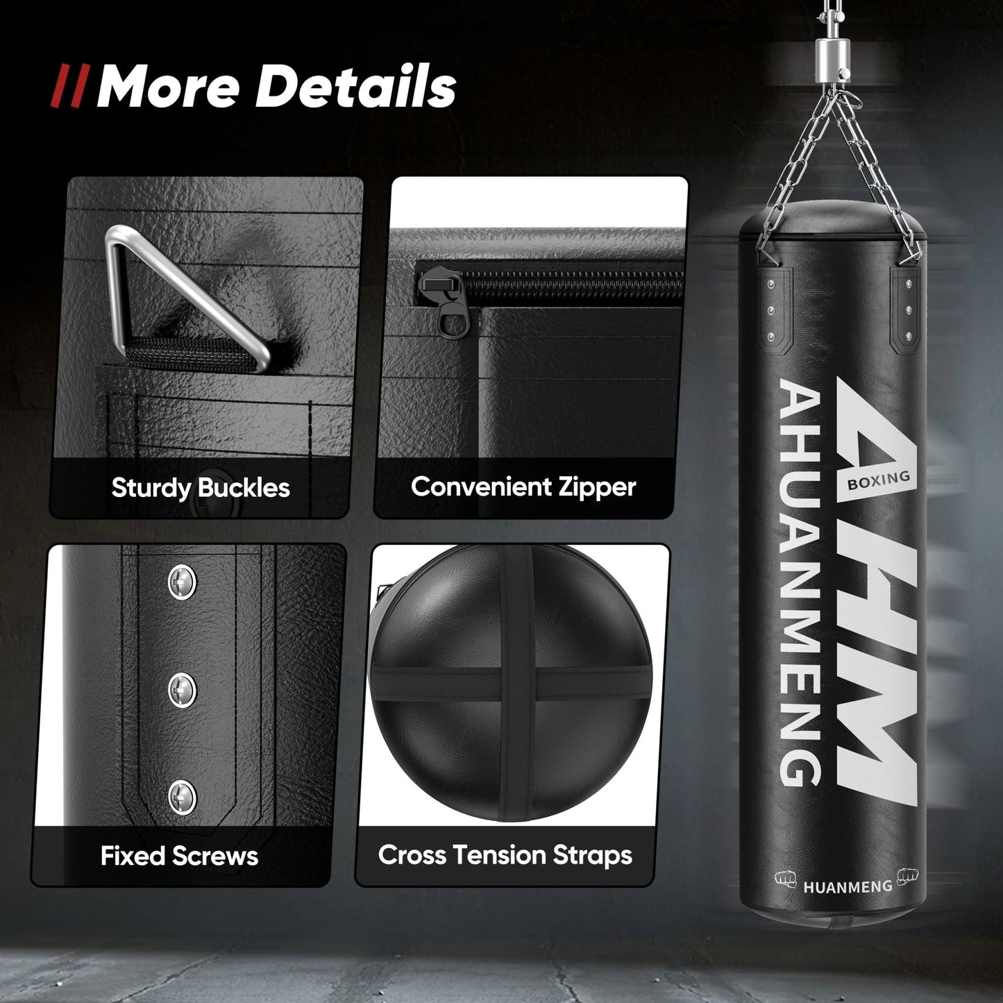 Punching Bag for Adults 4FT PU Heavy Boxing Bag Set Hanging Boxing Bag Kit W/ 12Oz Gloves - FitPulsePunching Bag for Adults 4FT PU Heavy Boxing Bag Set Hanging Boxing Bag Kit W/ 12Oz Gloves