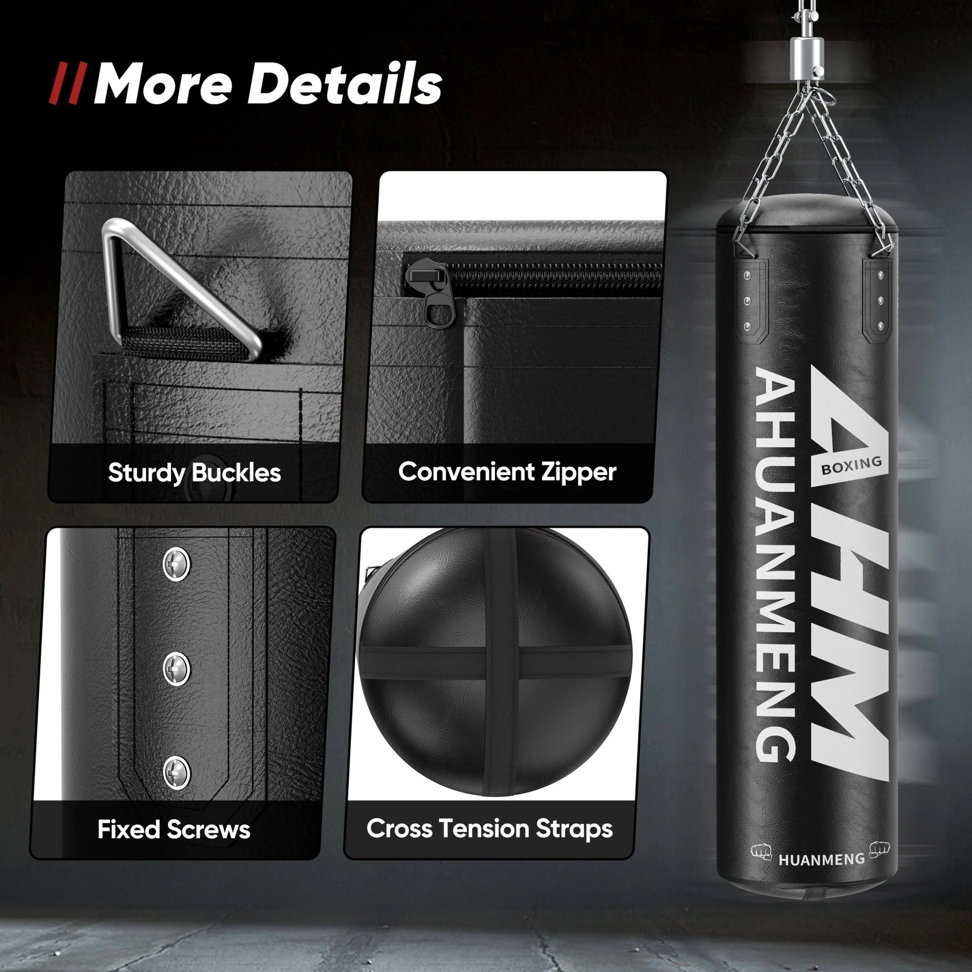 Punching Bag for Adults 4FT PU Heavy Boxing Bag Set Hanging Boxing Bag Kit W/ 12Oz Gloves - FitPulsePunching Bag for Adults 4FT PU Heavy Boxing Bag Set Hanging Boxing Bag Kit W/ 12Oz Gloves