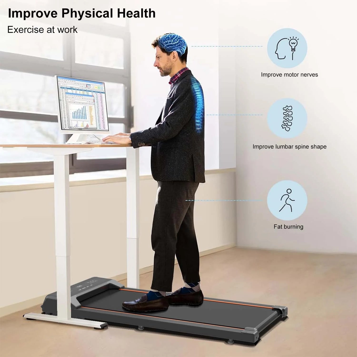 under Desk Treadmill - Walking Pad with LED Display and Remote Control, Portable Treadmill for Home and Office, 2.5HP, 265LBS Capacity - FitPulseunder Desk Treadmill - Walking Pad with LED Display and Remote Control, Portable Treadmill for Home and Office, 2.5HP, 265LBS Capacity