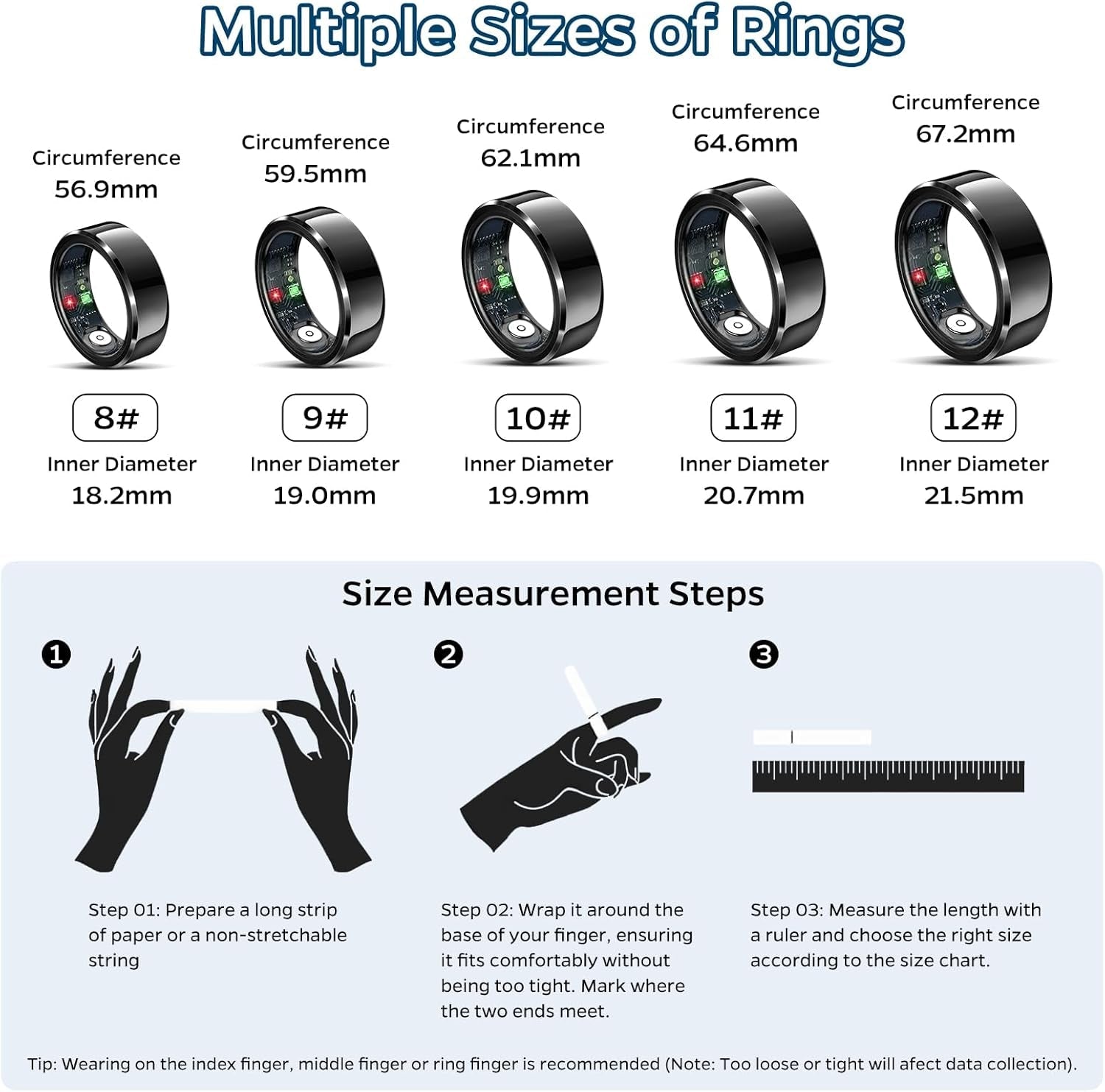 Smart Ring Health Tracker, Sleep Tracker Ring with Heart Rate, Waterproof Fitness Ring for Activity Monitoring/Steps/Distance/Calories, Air Gestures, up to 7 - Day Battery, for Ios Android (Black,10) - FitPulseSmart Ring Health Tracker, Sleep Tracker Ring with Heart Rate, Waterproof Fitness Ring for Activity Monitoring/Steps/Distance/Calories, Air Gestures, up to 7 - Day Battery, for Ios Android (Black,10)