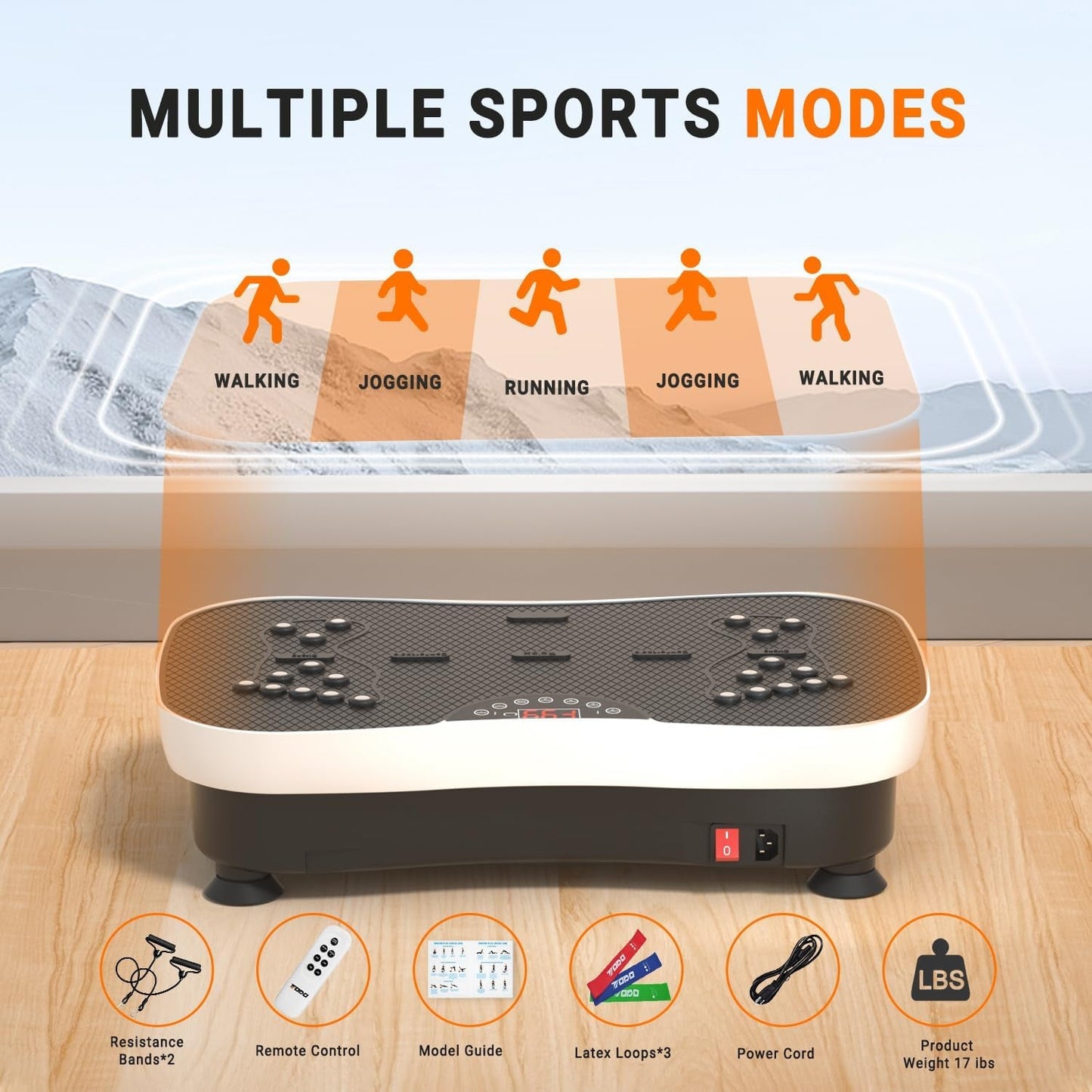 Vibration Plate Exercise Machine Whole Body Vibration Machine with Remote Control for Pain Relief, Lymphatic Drainage, Weight Loss(3 Resistance Loops/Resistance Bands) - FitPulseVibration Plate Exercise Machine Whole Body Vibration Machine with Remote Control for Pain Relief, Lymphatic Drainage, Weight Loss(3 Resistance Loops/Resistance Bands)