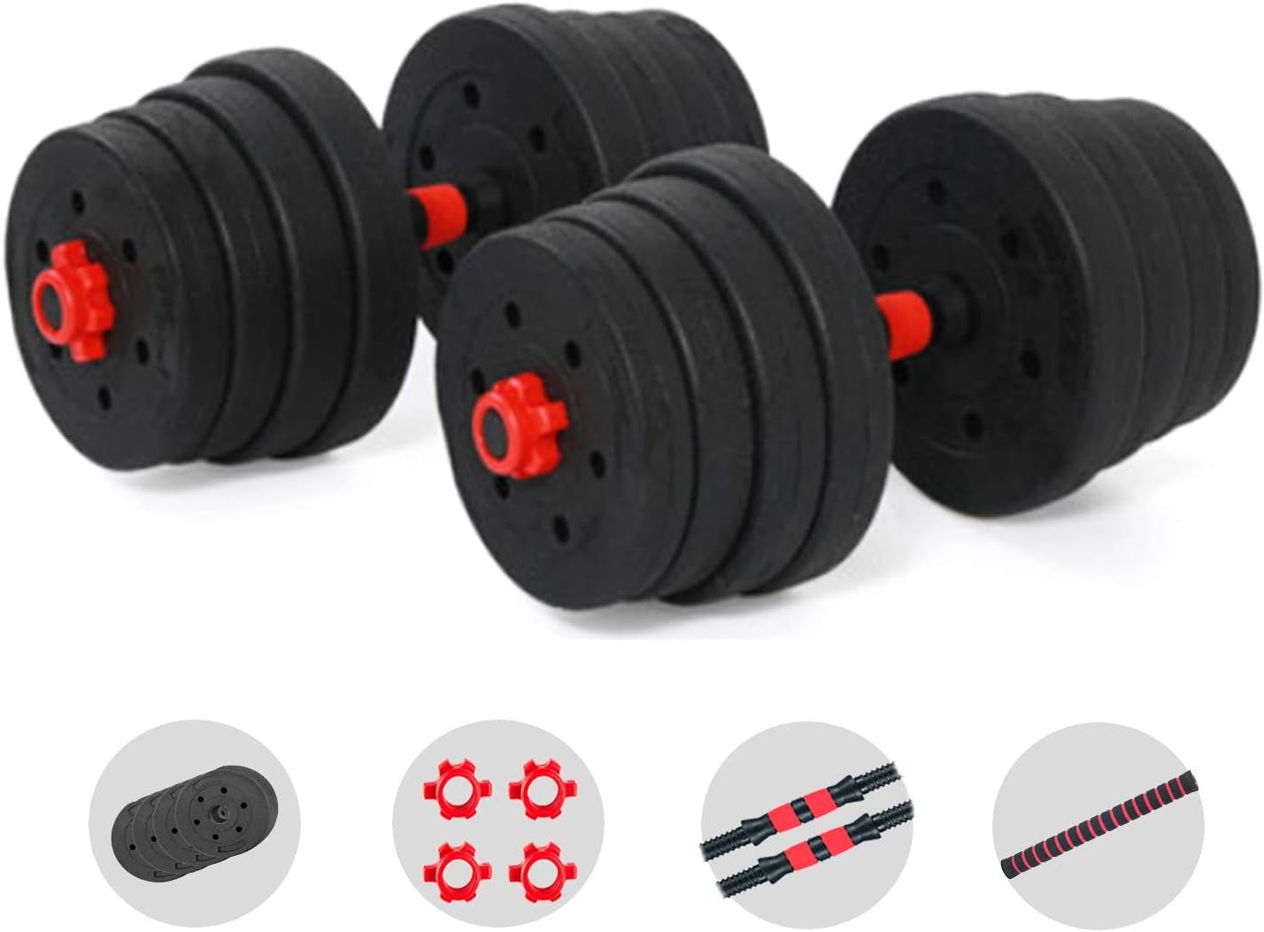 Adjustable Dumbbell Barbell Set (88LB/66LB/44LB) Weight with Connecting Rod 2 in 1 Home Body Workout Exercise Equipment for Men and Woman - FitPulseAdjustable Dumbbell Barbell Set (88LB/66LB/44LB) Weight with Connecting Rod 2 in 1 Home Body Workout Exercise Equipment for Men and Woman
