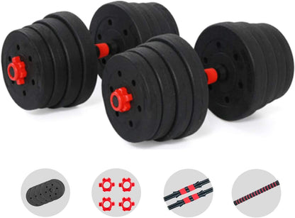 Adjustable Dumbbell Barbell Set (88LB/66LB/44LB) Weight with Connecting Rod 2 in 1 Home Body Workout Exercise Equipment for Men and Woman - FitPulseAdjustable Dumbbell Barbell Set (88LB/66LB/44LB) Weight with Connecting Rod 2 in 1 Home Body Workout Exercise Equipment for Men and Woman