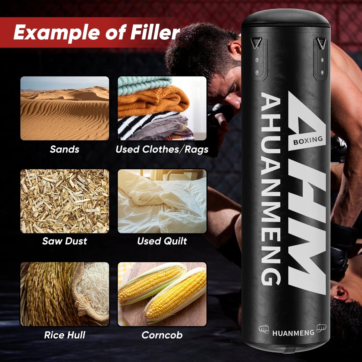 Punching Bag for Adults 4FT PU Heavy Boxing Bag Set Hanging Boxing Bag Kit W/ 12Oz Gloves - FitPulsePunching Bag for Adults 4FT PU Heavy Boxing Bag Set Hanging Boxing Bag Kit W/ 12Oz Gloves