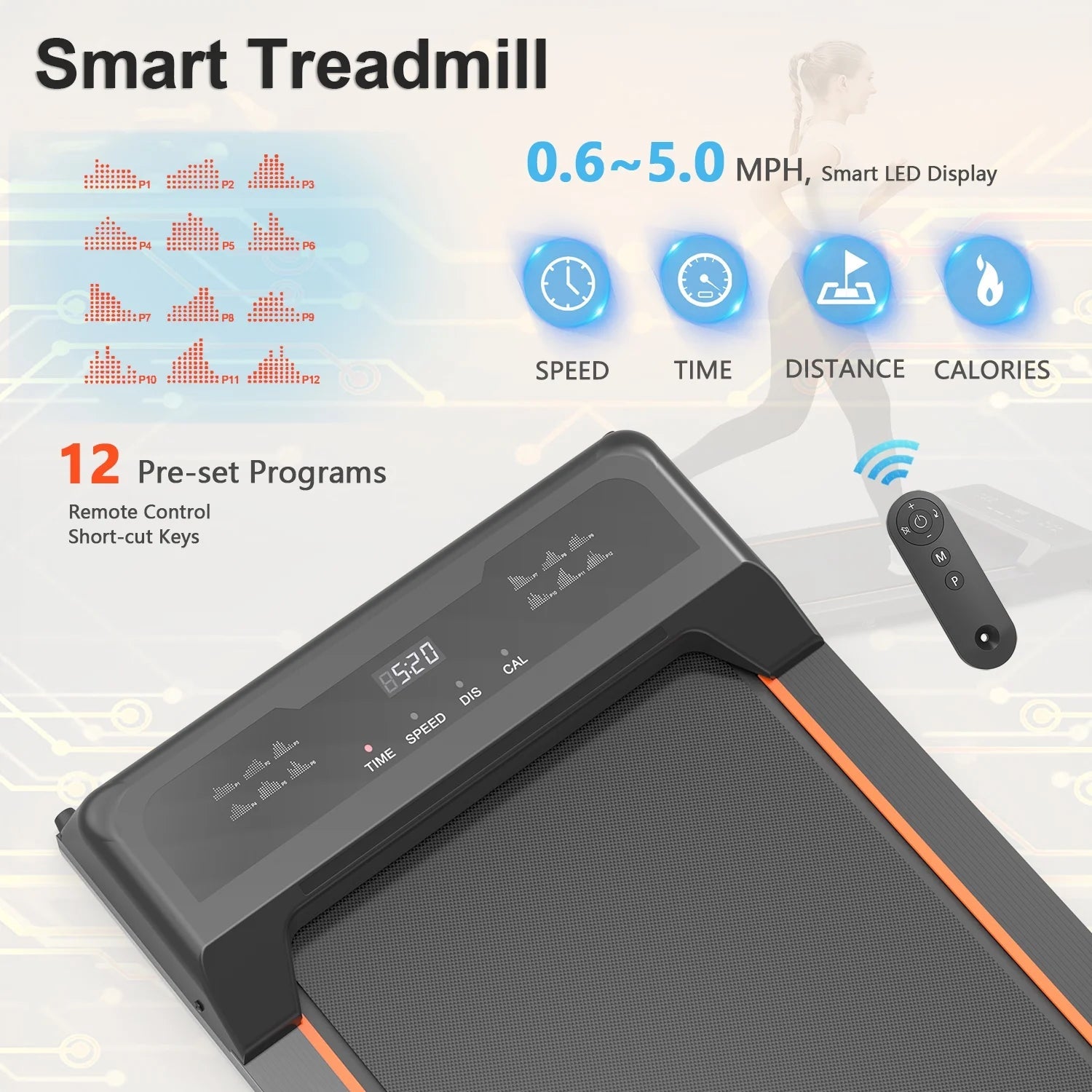 under Desk Treadmill - Walking Pad with LED Display and Remote Control, Portable Treadmill for Home and Office, 2.5HP, 265LBS Capacity - FitPulseunder Desk Treadmill - Walking Pad with LED Display and Remote Control, Portable Treadmill for Home and Office, 2.5HP, 265LBS Capacity